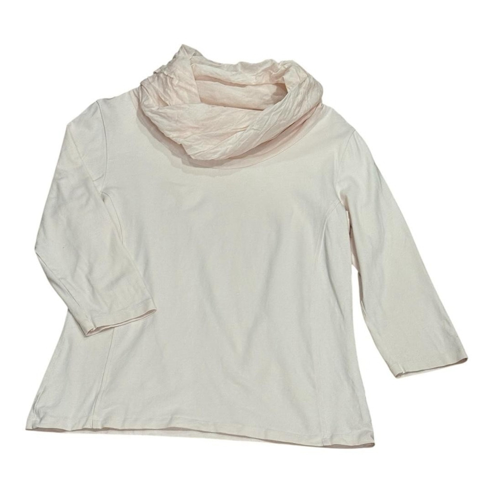 Susskind Shirt Womens XL Cowl Neck 3/4 Sleeve Pullover Stretch Top